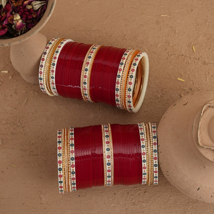 Ishqara Wedding Churra Redish Maroon Colour