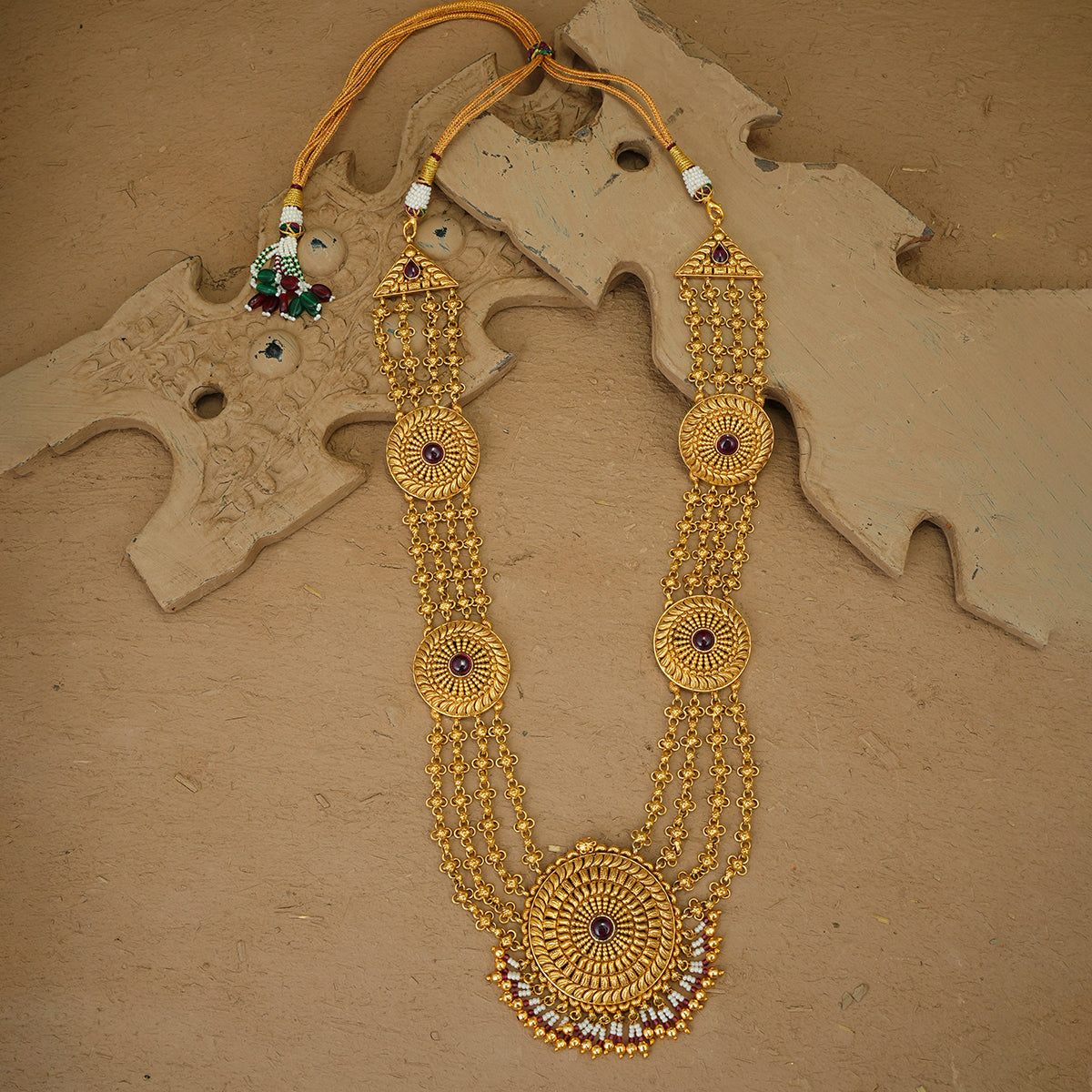 Roohi Ranihaar Earrings Tika Set Handcrafted Gold Plated