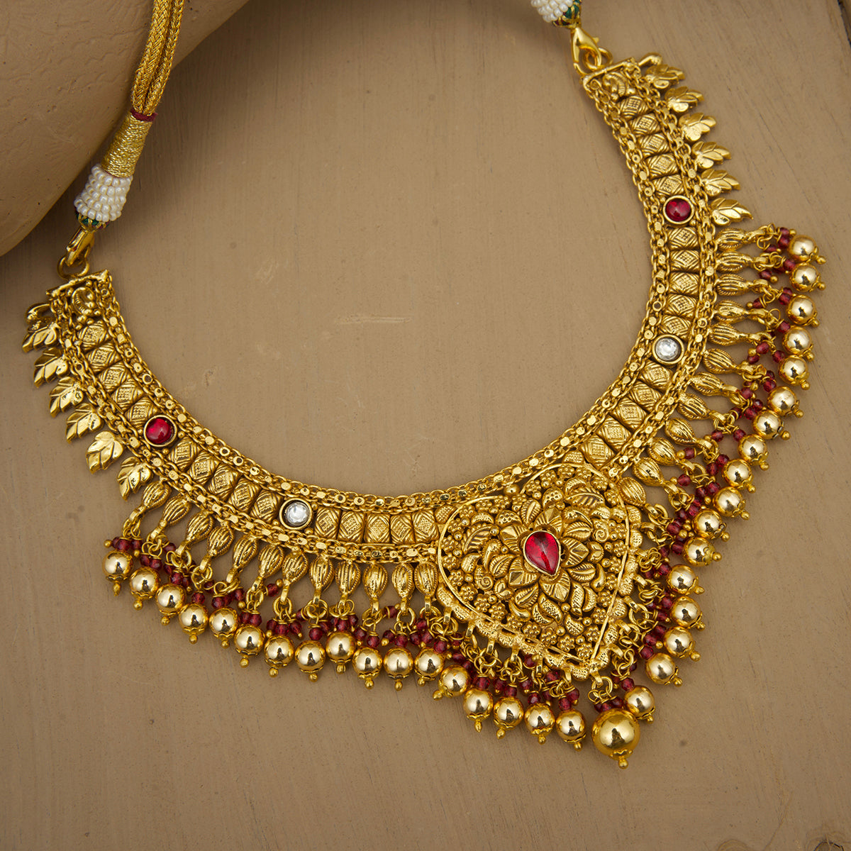Rohani Necklace Earrings Tikka Handcrafted Gold Plated