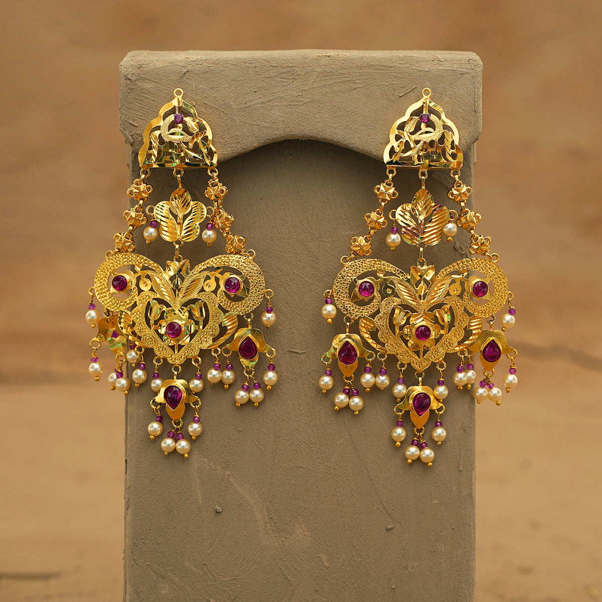 Heer Ranihaar Earrings Set Handcrafted Gold Plated