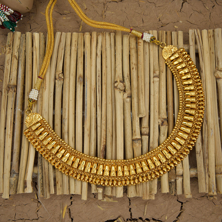Viha Necklace Earrings Tikka Handcrafted Gold Plated