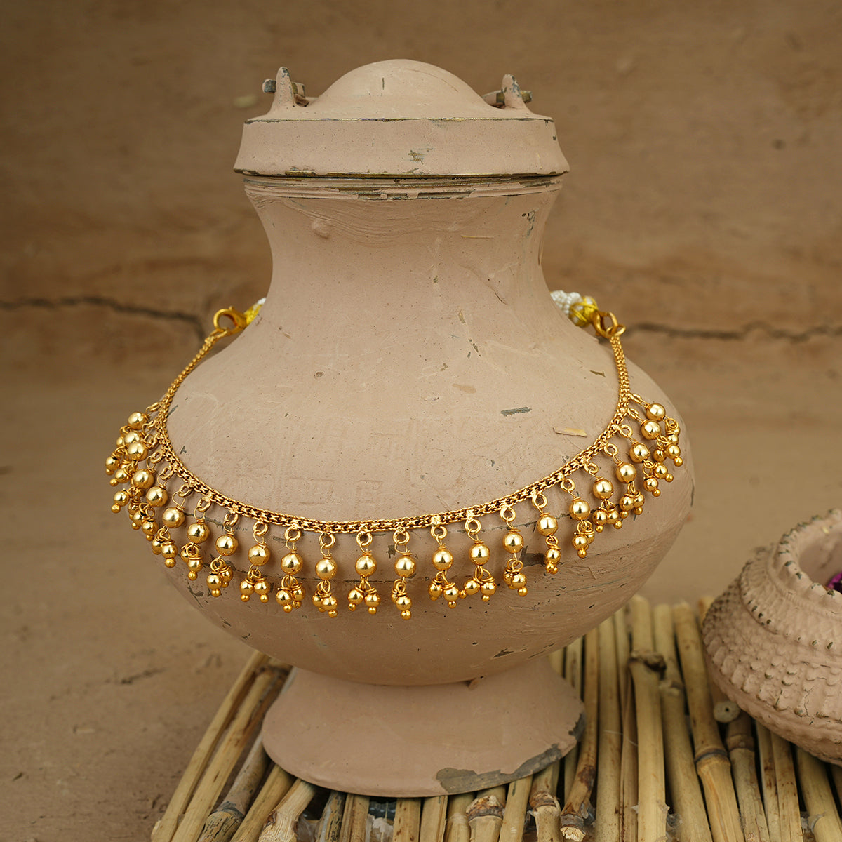 Fiza  Necklace Earrings Tikka Handcrafted Gold Plated