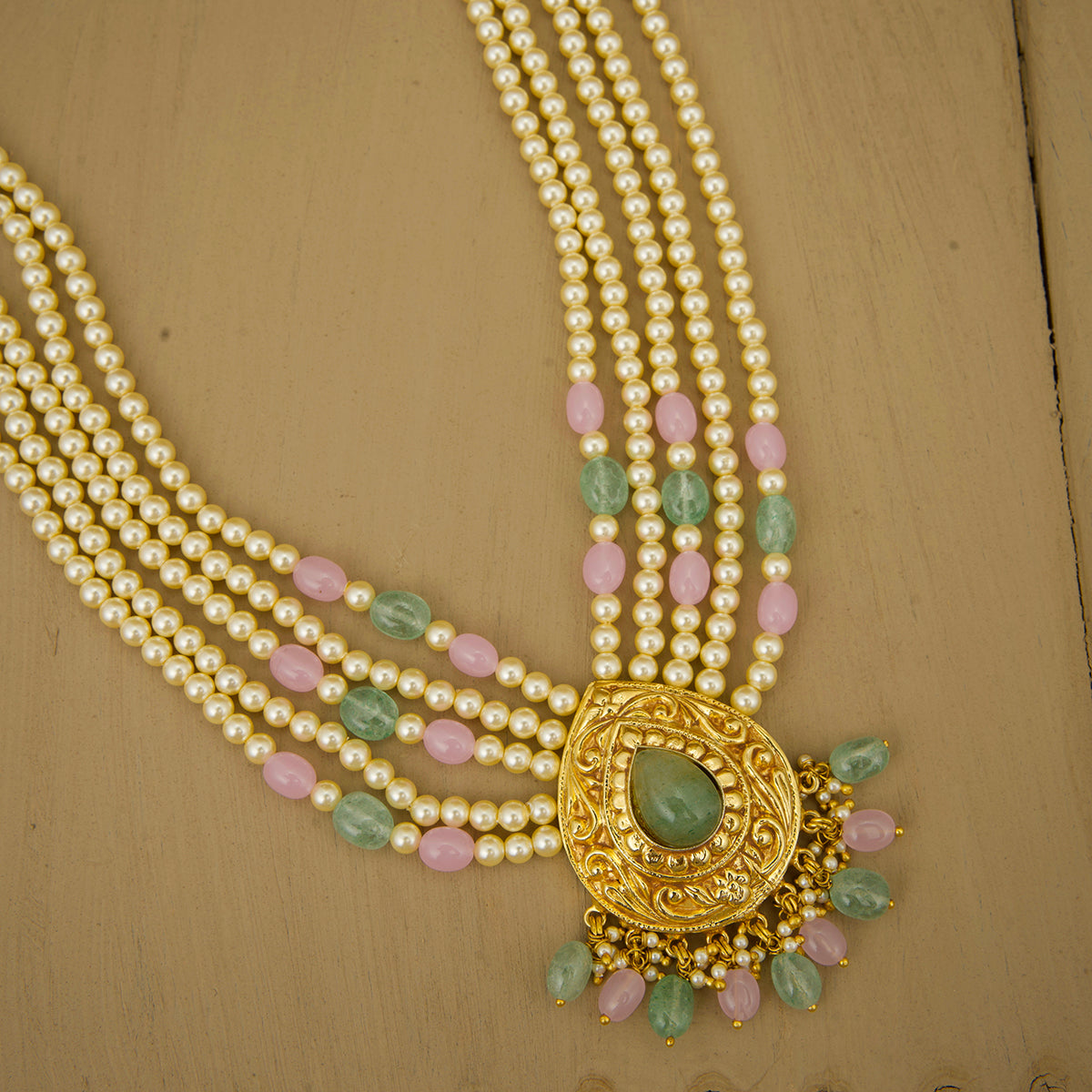Seerat  Necklace Earrings Tikka Handcrafted Gold Plated