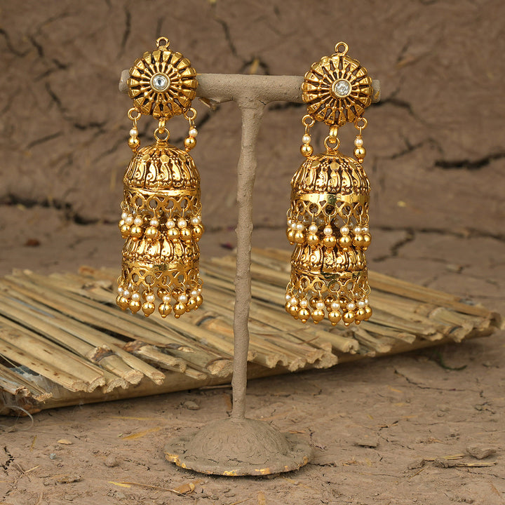 Tabeer Jhumki Handcrafted Gold Plated