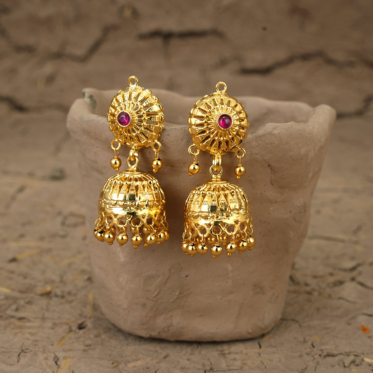 Zarina Jhumki Handcrafted Gold Plated