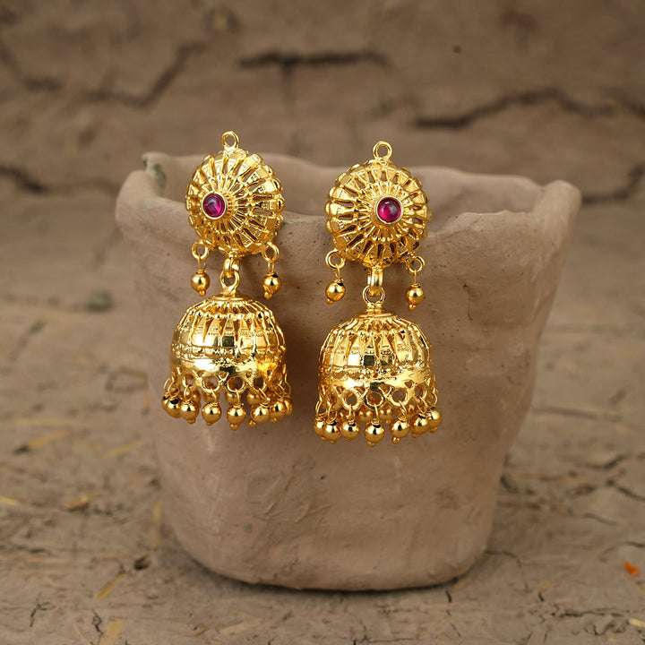 Zarina Jhumki Handcrafted Gold Plated