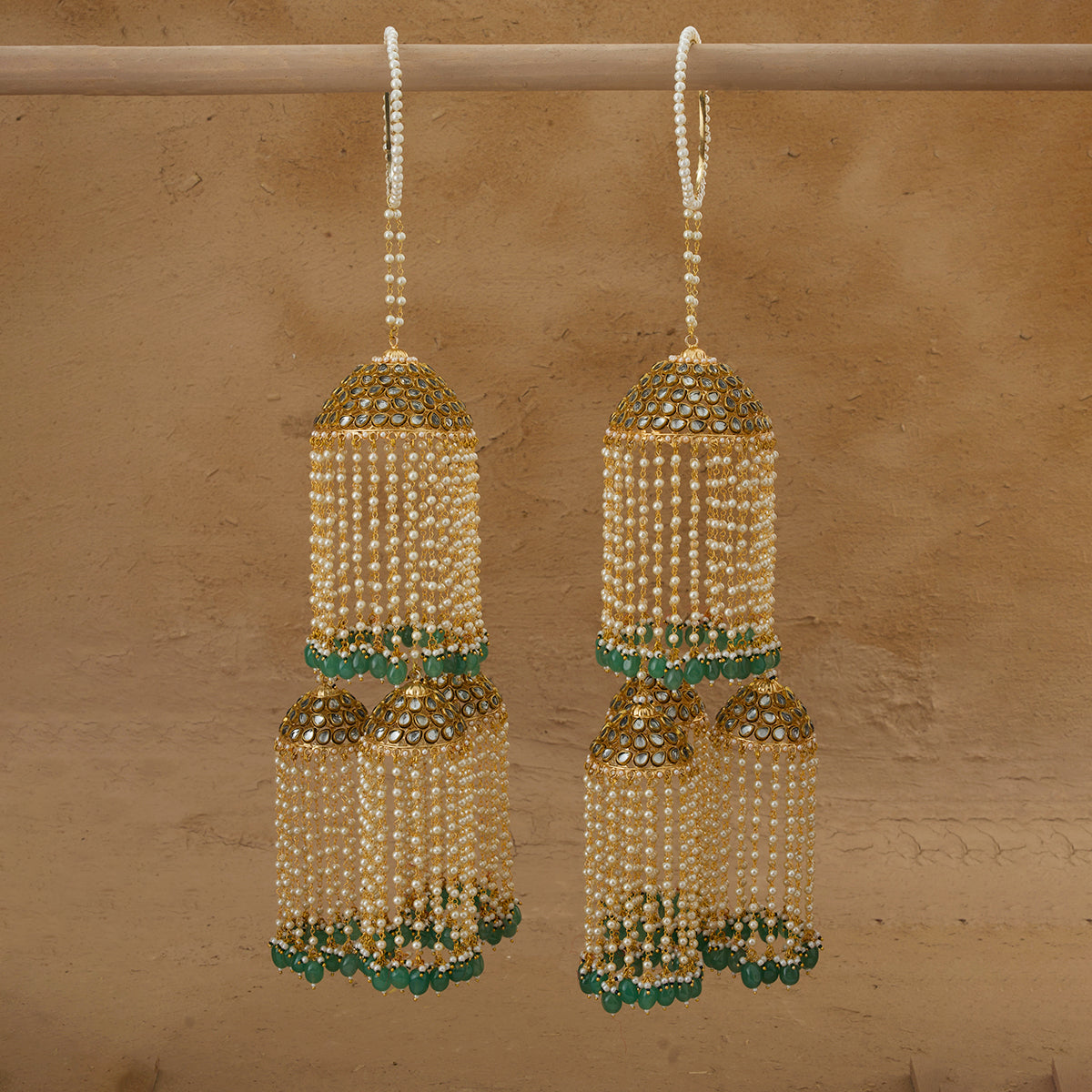 Husnaaz Gold Plated Kalira With Shell Pearls