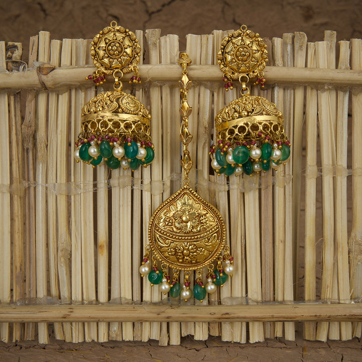 SItara Earring tikka Handcrafted Gold Plated