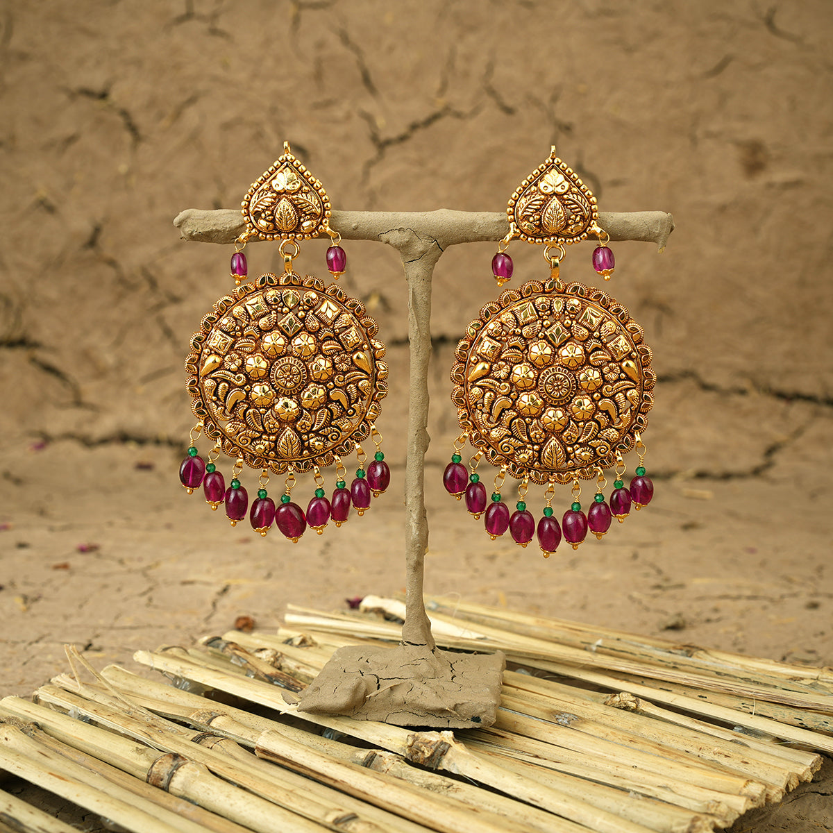 Ruchi Earrings Handcrafted Gold Plated
