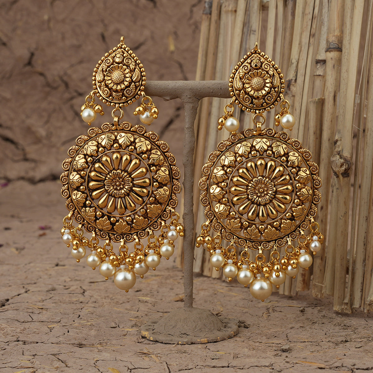 Riwaaz Earrings Handcrafted Gold Plated