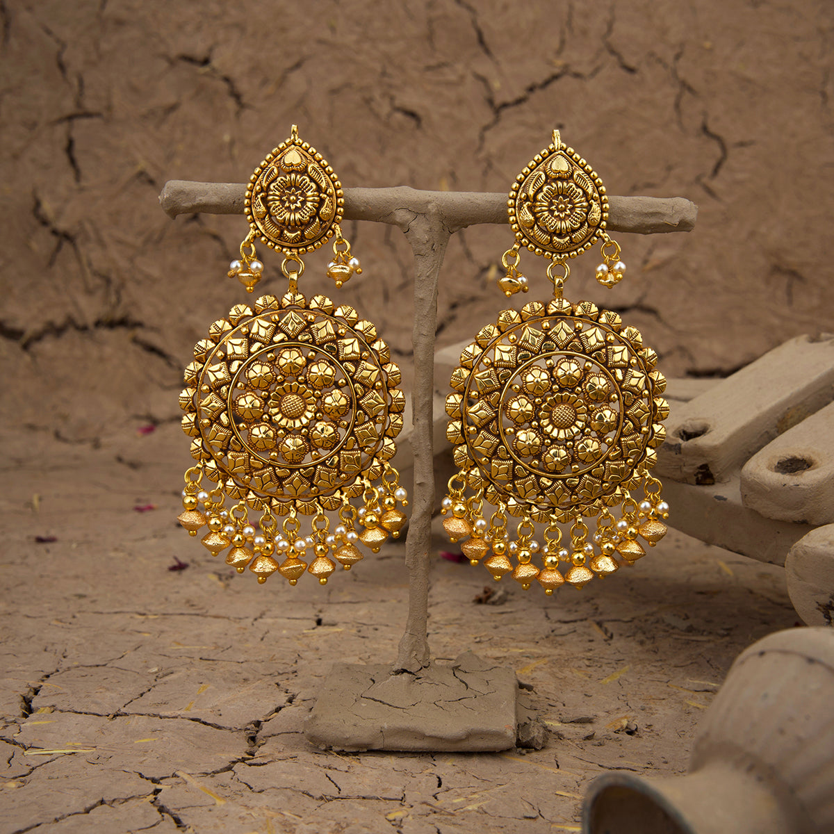 Ziya  Earrings Handcrafted Gold Plated