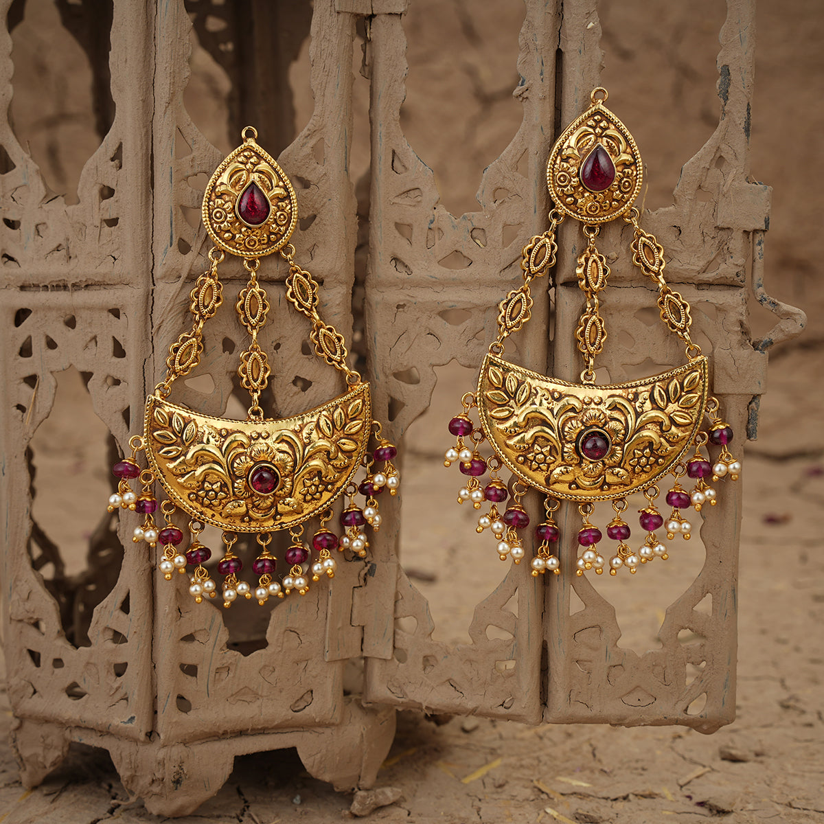 Neer  Earrings Handcrafted Gold Plated
