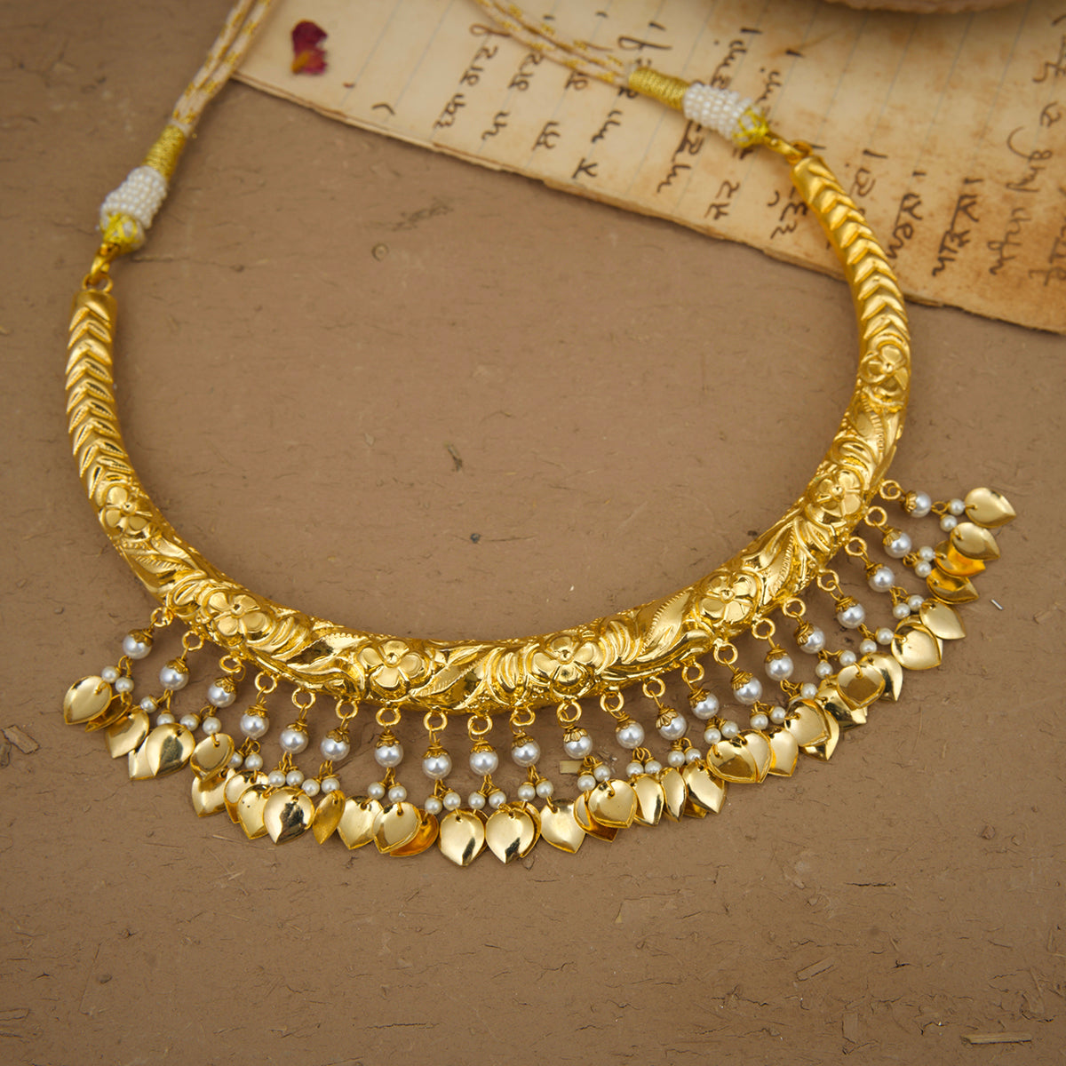 Naaz Hasli set Handcrafted Gold Plated