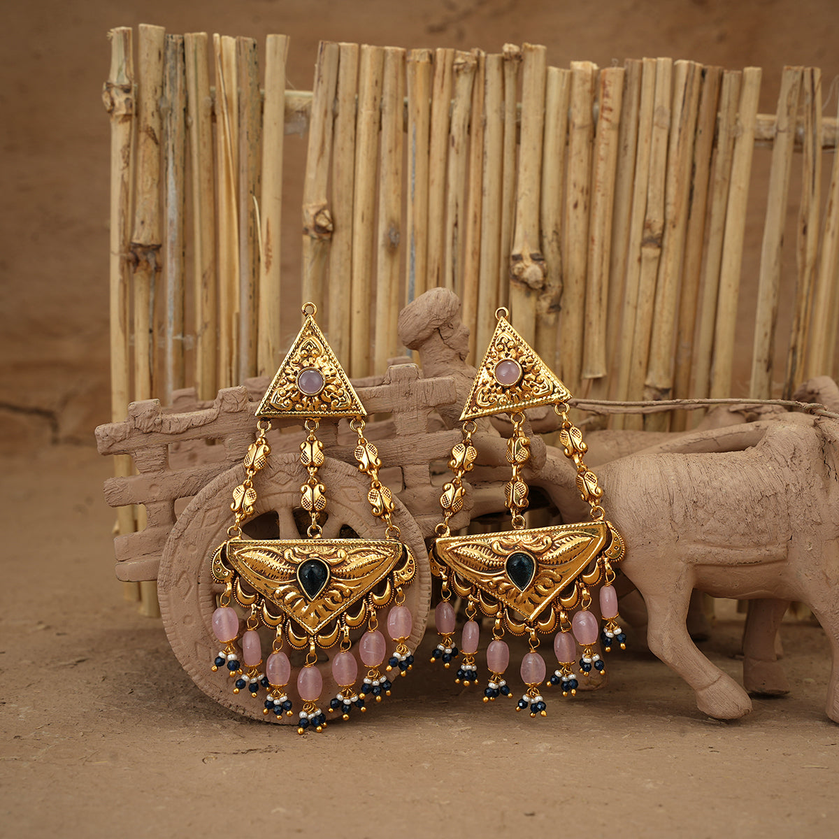 Rasa Earrings Handcrafted Gold Plated