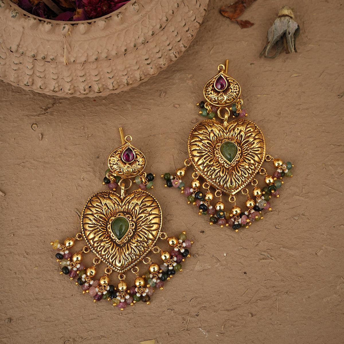 Rangat Earrings Handcrafted Gold Plated