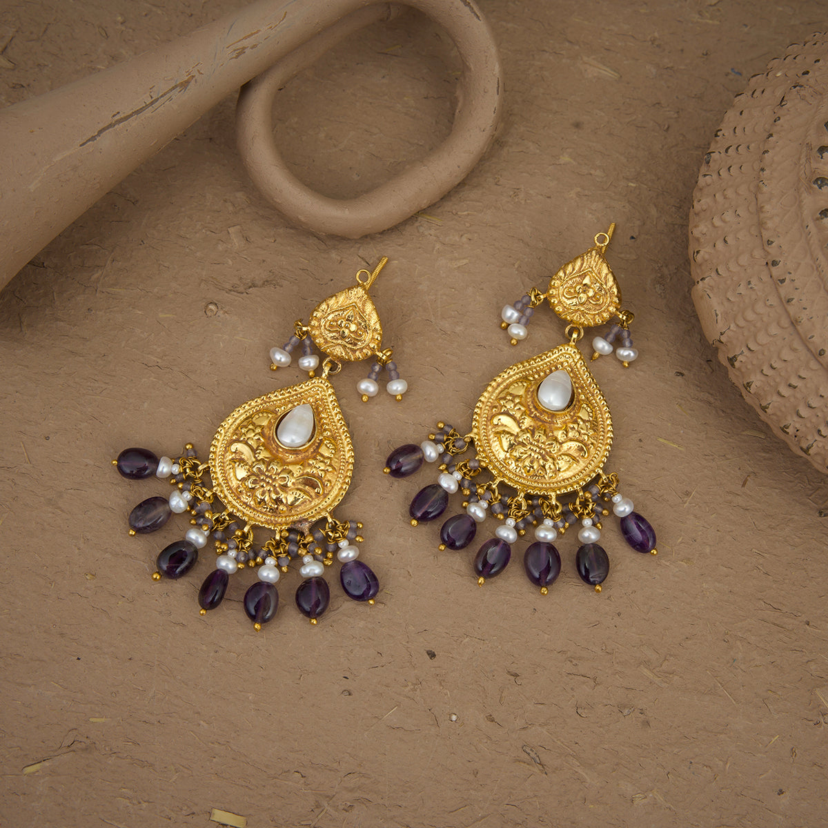 Chand Earrings Handcrafted Gold Plated