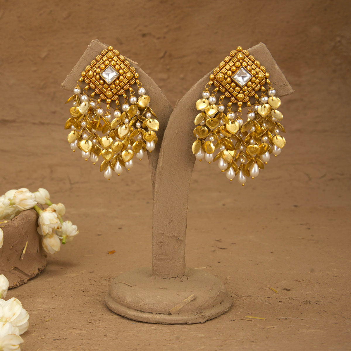 Vibha Earrings Handcrafted Gold Plated