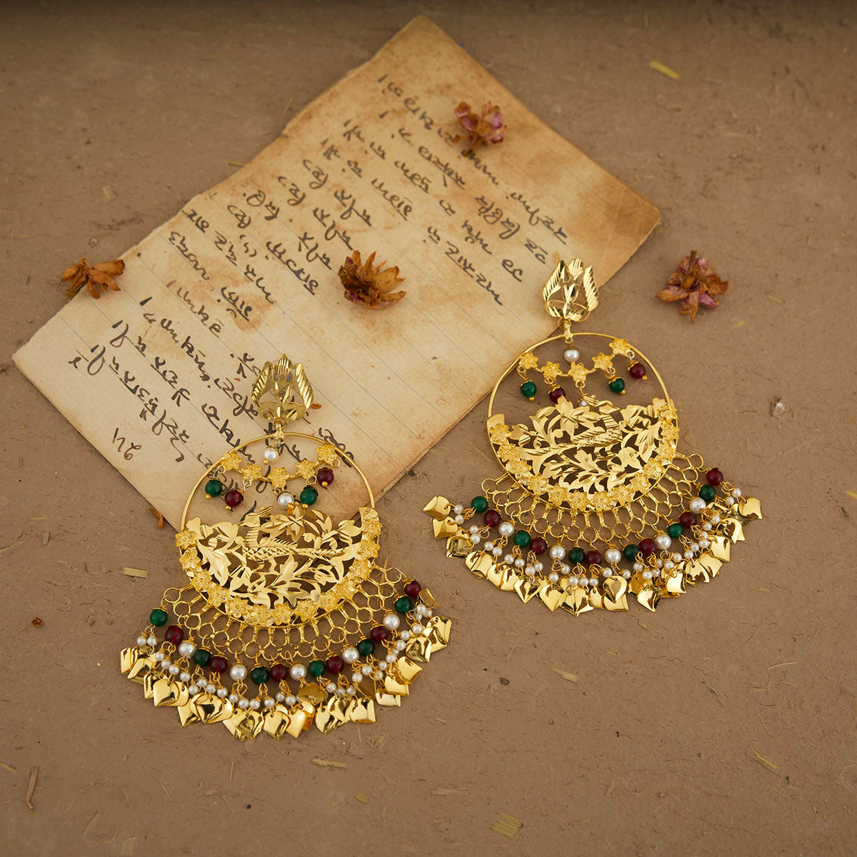 Aabha  Earrings Handcrafted Gold Plated