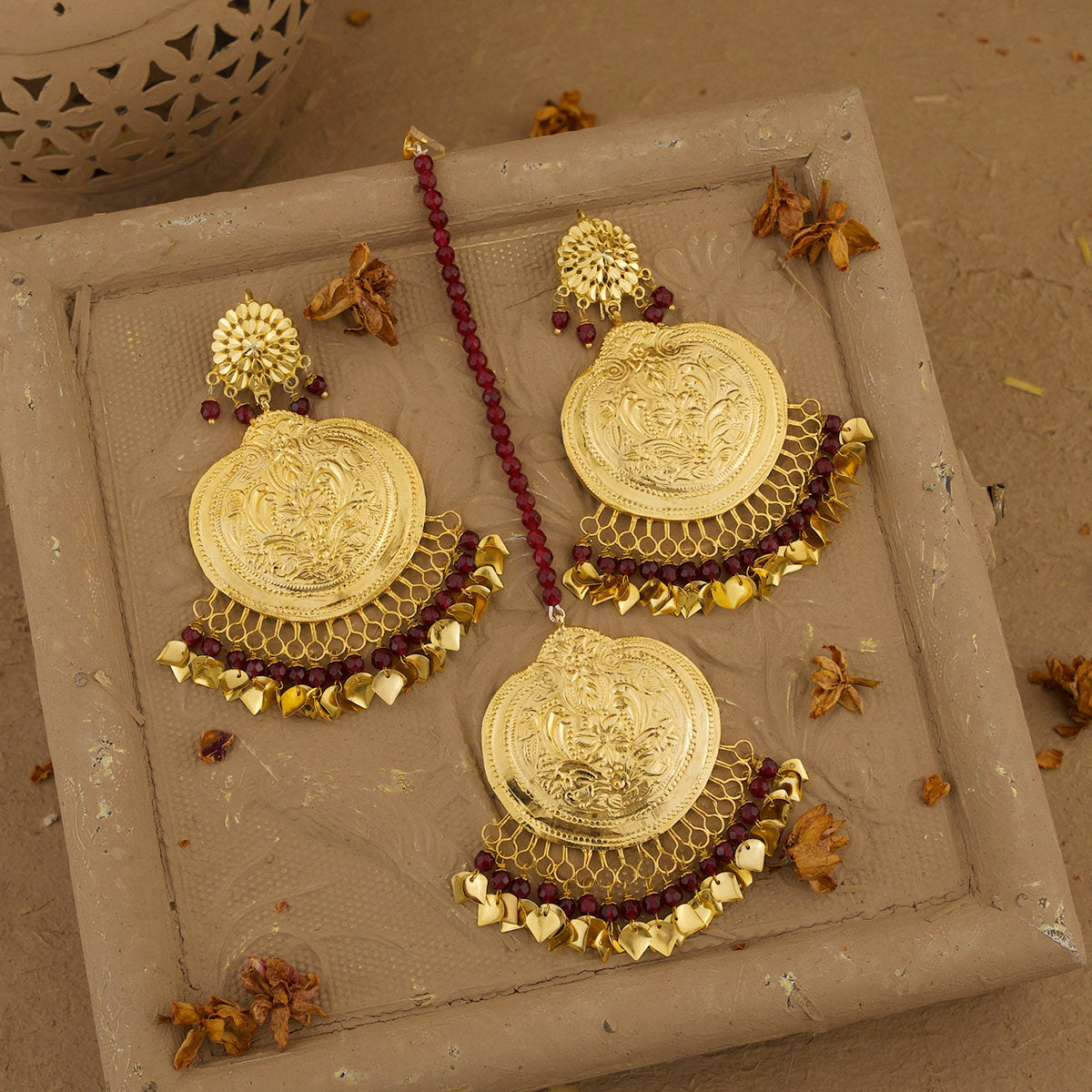 Yamira Earring Tikka Handcrafted Gold Plated