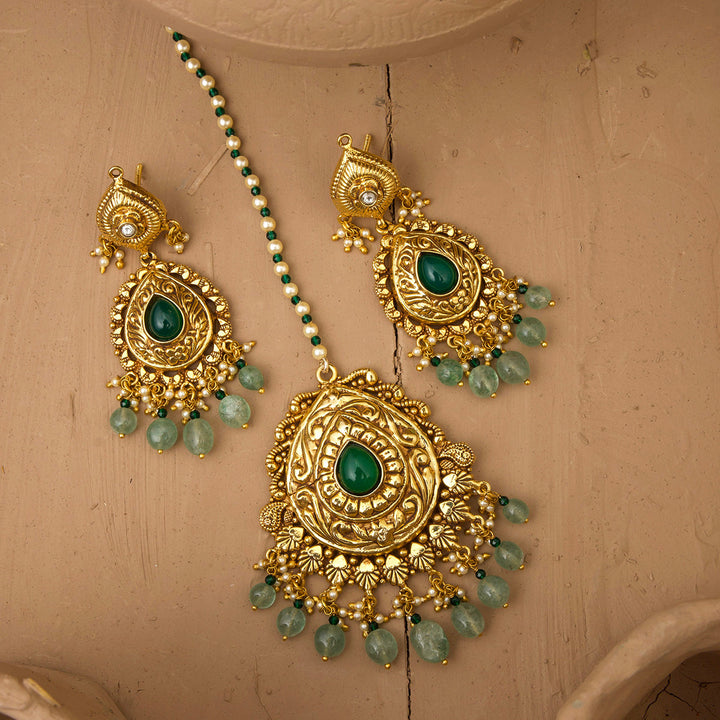 Bahaari Earring Tikka Handcrafted Gold Plated