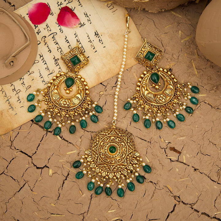 Parizad Earring Tikka Handcrafted Gold Plated