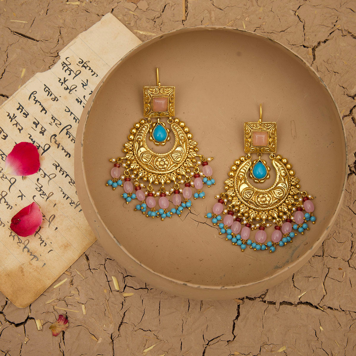 Jaismin  Earrings Handcrafted Gold Plated