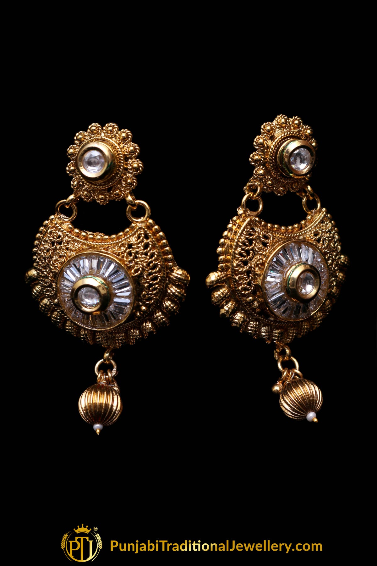 Moutjza Antique Gold Polki Necklace Set By Punjabi Traditional Jewellery
