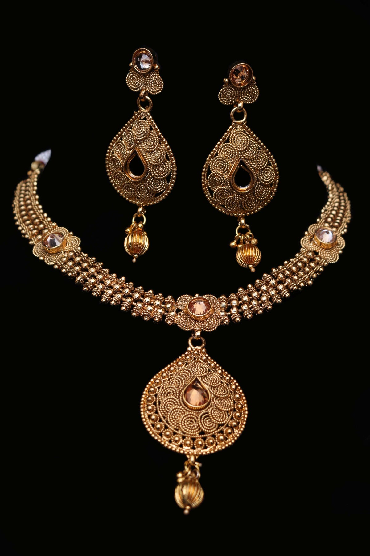 Ikhlaas Antique Gold Necklace Set By Punjabi Traditional Jewellery