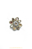 Gold Finished Navratan Kundan Ring By PTJ