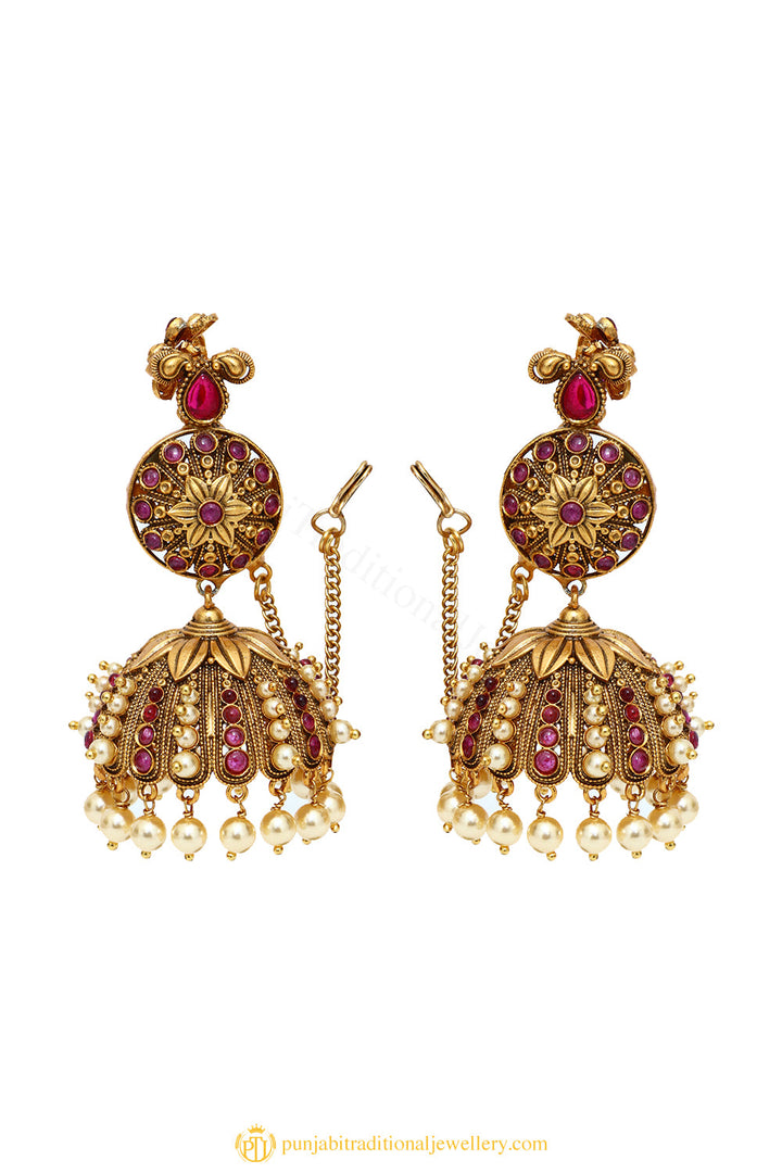 Gold Finished Earrings by PTJ