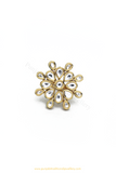 Gold Finished Navratan Kundan Ring By PTJ