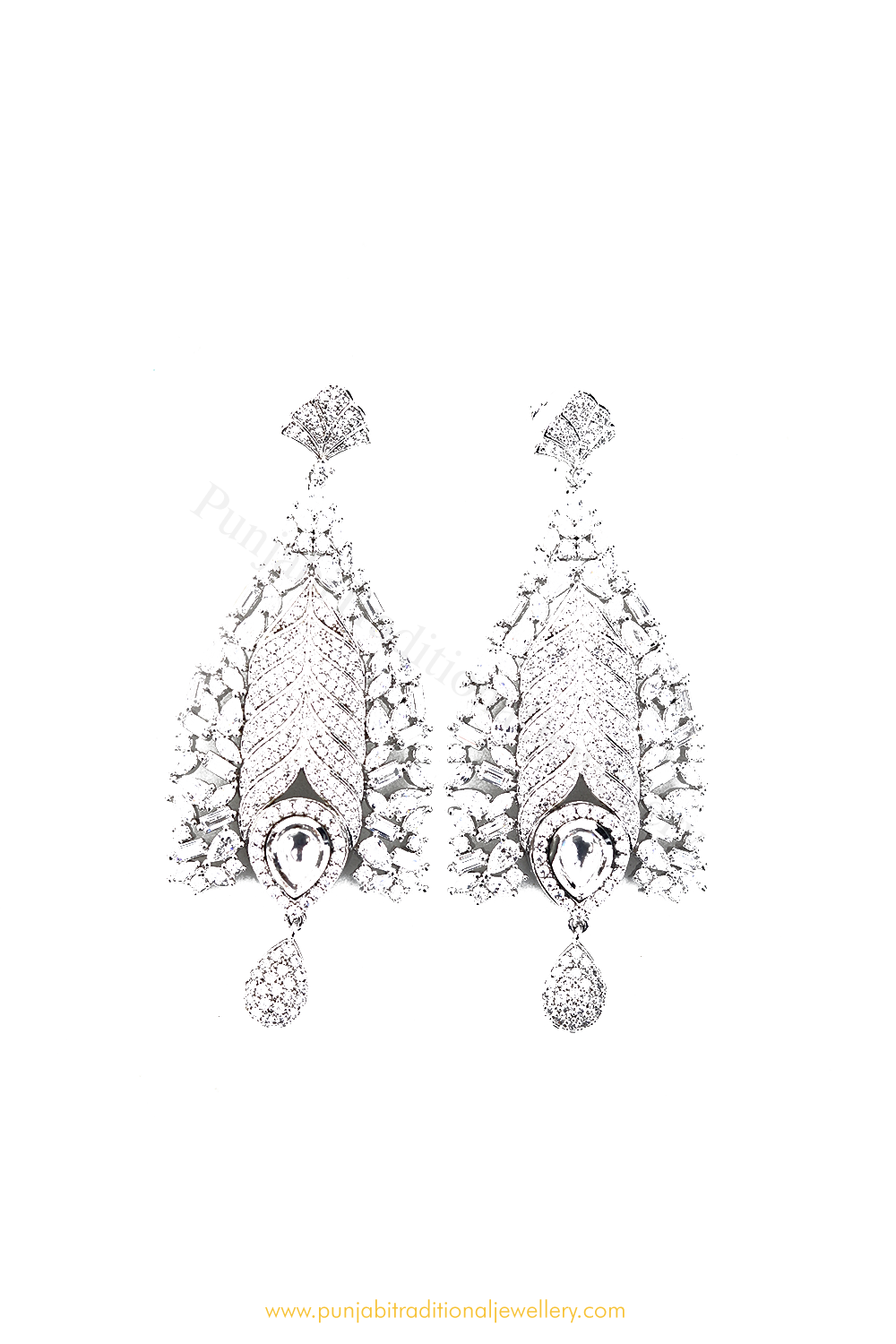 Gold Finished AD Earrings By PTJ