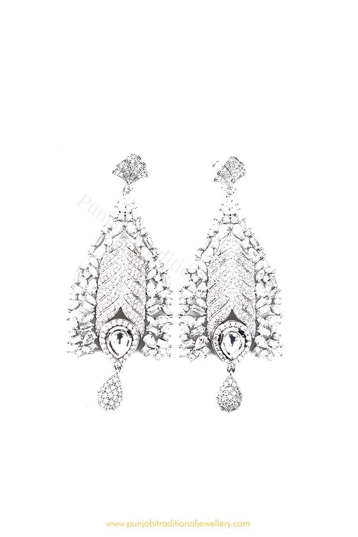 Gold Finished AD Earrings By PTJ