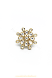 Gold Finished Kundan Ring By PTJ