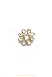 Gold Finished Kundan Ring By PTJ