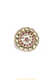 Gold Finished Rubby Kundan Ring By PTJ