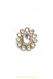 Gold Finished Navratan Kundan Ring By PTJ