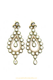 Gold Finished Polki Earrings By PTJ