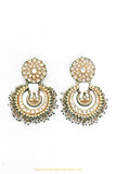 Gold Finished Semi Precious Kundan ChandBali Earrings by PTJ