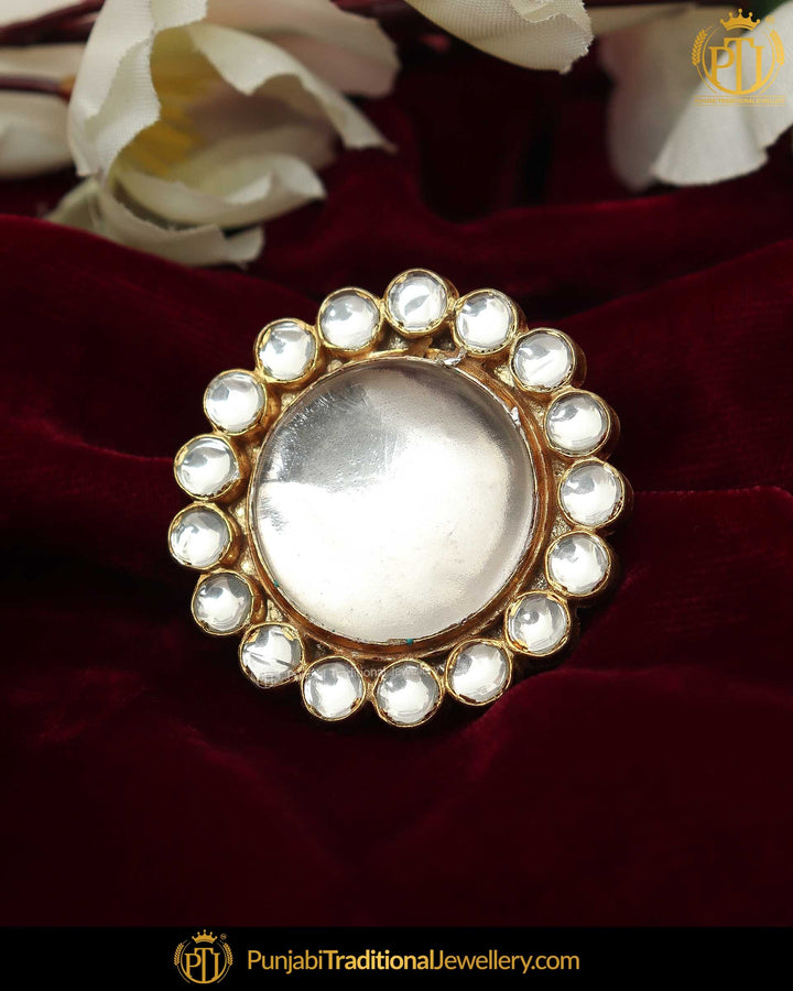 Gold Finished Kundan Ring | Punjabi Traditional Jewellery Exclusive