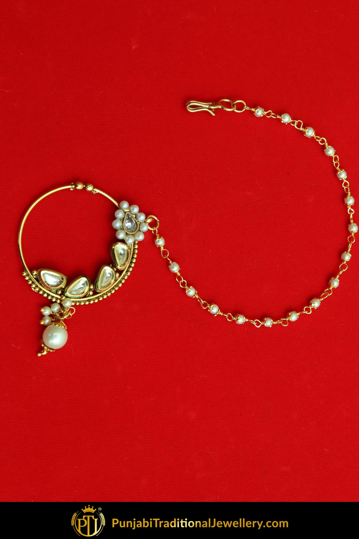 Gold Finished Kundan Nath| Punjabi Traditional Jewellery Exclusive