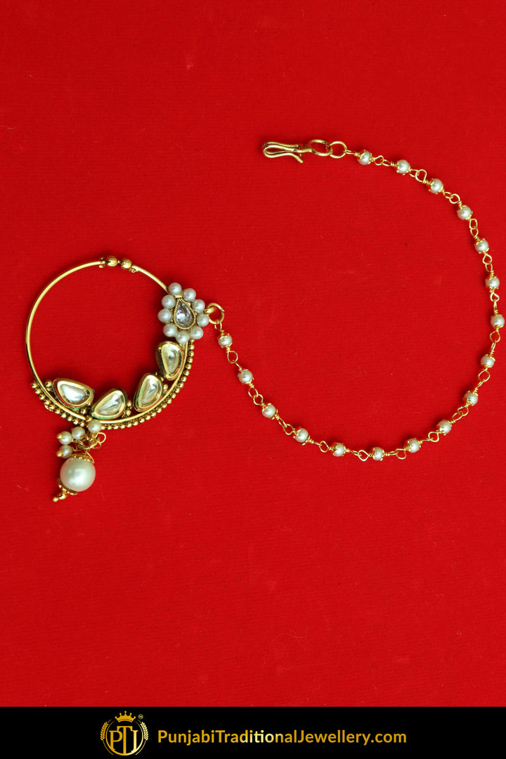 Gold Finished Kundan Nath| Punjabi Traditional Jewellery Exclusive