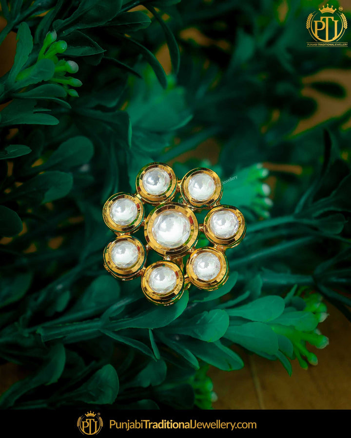 Gold Finished Kundan Ring | Punjabi Traditional Jewellery Exclusive