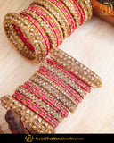 Pink champagne stone thread bangles  Bangles Set (Both Hand Pair) | Punjabi Traditional Jewellery Exclusive