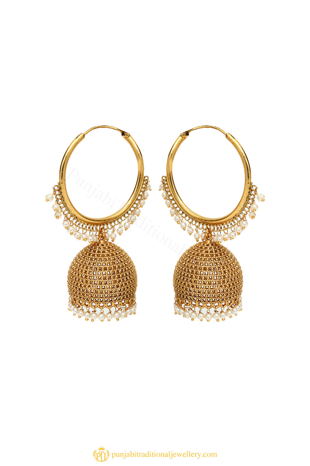 Gold Finished Earrings by PTJ