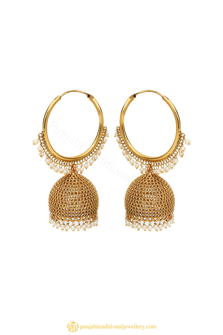 Gold Finished Earrings by PTJ
