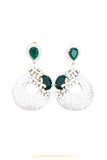 Gold Finished Emerald AD Earrings By PTJ