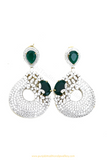 Gold Finished Emerald AD Earrings By PTJ