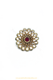 Gold Finished Kundan Ring By PTJ