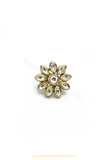 Gold Finished Kundan Ring By PTJ